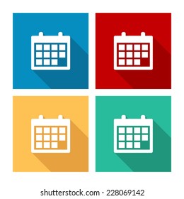 Calendar - flat icon with long shadow