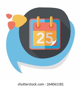 Calendar flat icon with long shadow, eps10