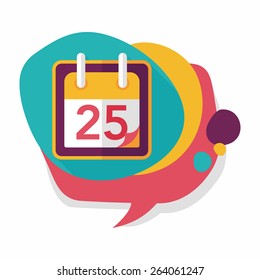 Calendar flat icon with long shadow, eps10