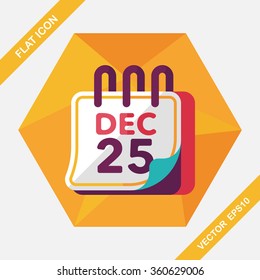 Calendar flat icon with long shadow eps10