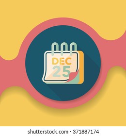 Calendar flat icon with long shadow eps10