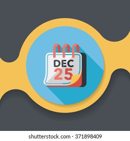 Calendar flat icon with long shadow eps10