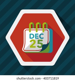 Calendar flat icon with long shadow eps10