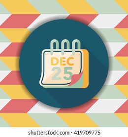Calendar flat icon with long shadow eps10