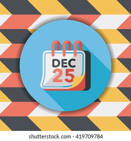 Calendar flat icon with long shadow eps10