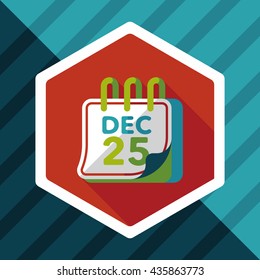 Calendar flat icon with long shadow eps10