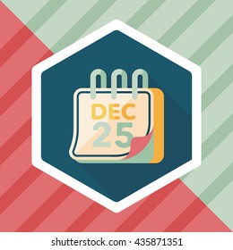 Calendar flat icon with long shadow eps10