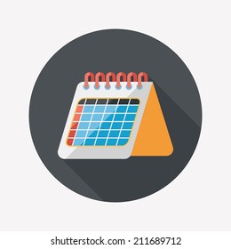 Calendar flat icon with long shadow,eps10
