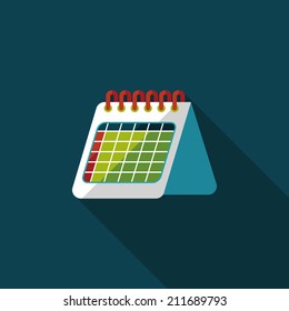 Calendar flat icon with long shadow,eps10