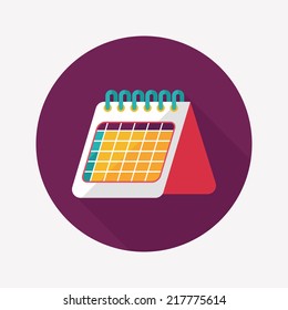 Calendar flat icon with long shadow,eps10