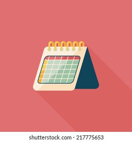 Calendar flat icon with long shadow,eps10