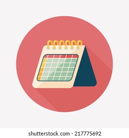 Calendar flat icon with long shadow,eps10