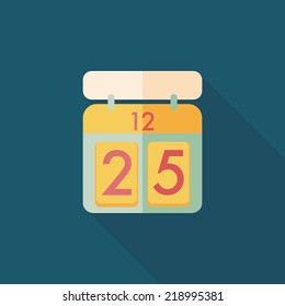 Calendar flat icon with long shadow,eps10