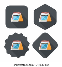 Calendar flat icon with long shadow,eps10