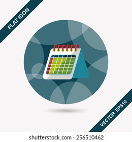 Calendar flat icon with long shadow,eps10
