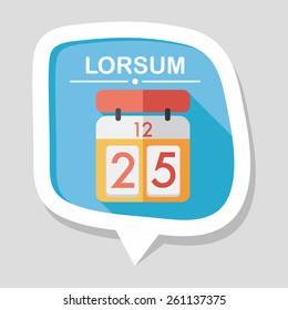Calendar flat icon with long shadow,eps10