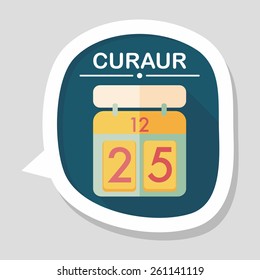 Calendar flat icon with long shadow,eps10
