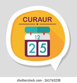 Calendar flat icon with long shadow,eps10