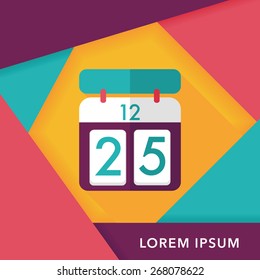 Calendar flat icon with long shadow,eps10