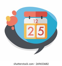 Calendar flat icon with long shadow,eps10