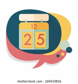 Calendar flat icon with long shadow,eps10