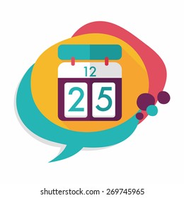 Calendar flat icon with long shadow,eps10