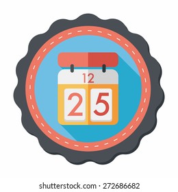 Calendar flat icon with long shadow,eps10