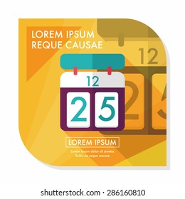 Calendar flat icon with long shadow,eps10