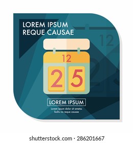 Calendar flat icon with long shadow,eps10