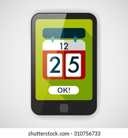 Calendar flat icon with long shadow,eps10