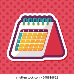 Calendar flat icon with long shadow,eps10