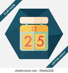 Calendar flat icon with long shadow,eps10