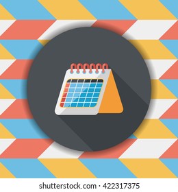 Calendar flat icon with long shadow,eps10