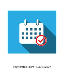 Icono plano del calendario. Marcar la fecha, vacaciones, conceptos importantes de día. Diseño de estilo plano. Icono de vector