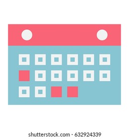 Calendar flat icon, mobile and website button, vector graphics, a colorful solid pattern on a white background, eps 10.
