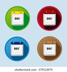 Calendar Flat Icon With More Variants December