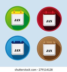 Calendar Flat Icon With More Variants January