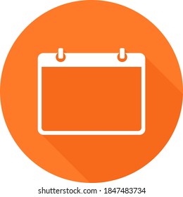Icono plano del calendario sobre fondo anaranjado, símbolo vector