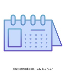 Calendar flat icon. Reminder on spiral blue icons in trendy flat style. Office agenda gradient style design, designed for web and app. Eps 10