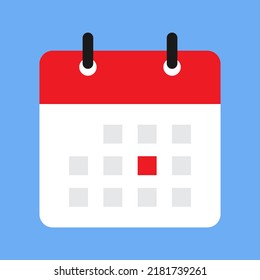 Calendar Flat icon. Reminder organizer event signs. Calendar vector illustration