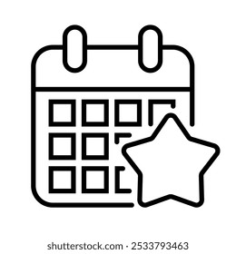 Calendar flat icon set. Deadline, calendar notification, reminder organizer. Containing date, schedule, month, week, appointment, agenda, organization, and event icons. Vector illustration.