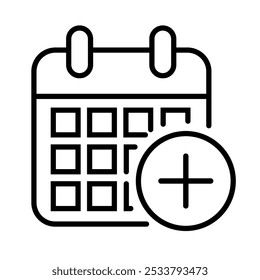 Calendar flat icon set. Deadline, calendar notification, reminder organizer. Containing date, schedule, month, week, appointment, agenda, organization, and event icons. Vector illustration.