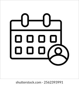 Calendar flat icon set. Deadline, calendar notification, reminder organizer. Containing date, schedule, month, week, appointment, agenda, organization, and event