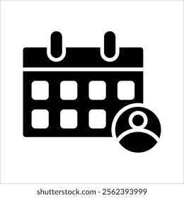 Calendar flat icon set. Deadline, calendar notification, reminder organizer. Containing date, schedule, month, week, appointment, agenda, organization, and event