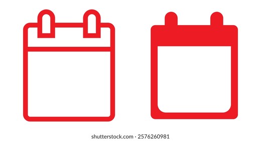 Calendar flat icon set. Deadline, calendar notification, reminder organizer.
