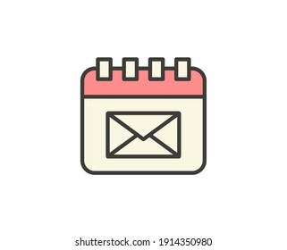 Calendar flat icon. Thin line signs for design logo, visit card, etc. Single high-quality outline symbol for web design or mobile app. Marketing outline pictogram.