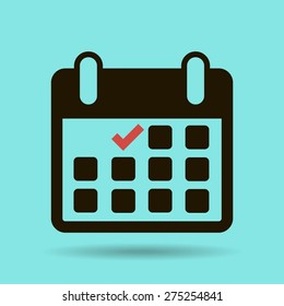 Calendar flat icon - Vector