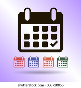 Calendar flat icon - Vector