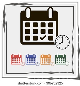 Calendar flat icon - Vector