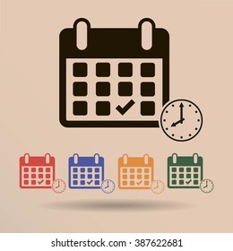 Calendar flat icon - Vector